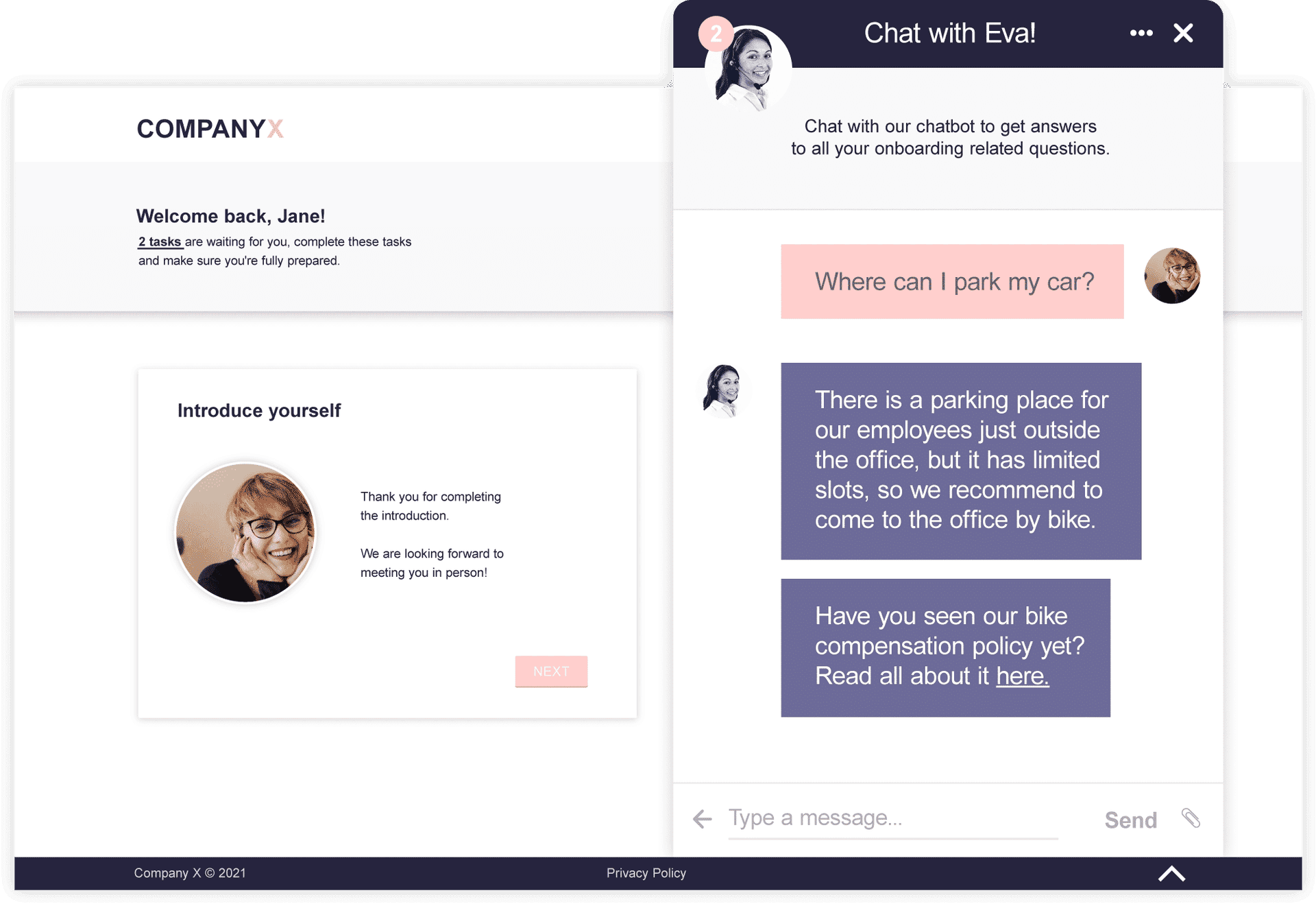 Talmundo - Onboardee View - Chatbot