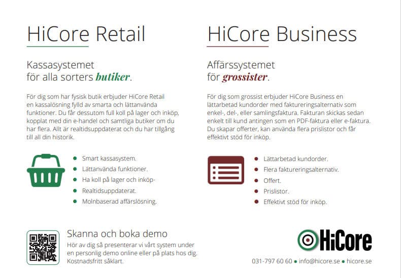 HiCore Retail skärmdump 3